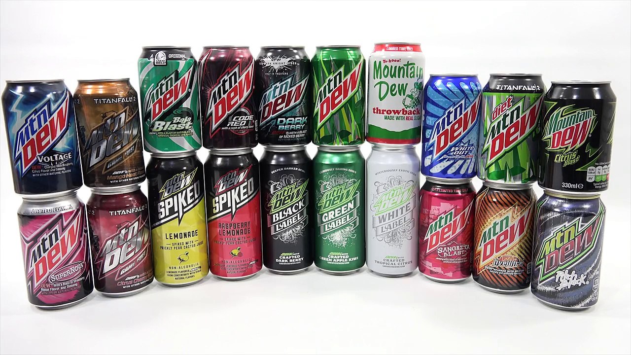 Mtn Dew Taste Test - 20 FLAVORS! Do the Mountain Dew Rainbow! Hmm DEW-BOW