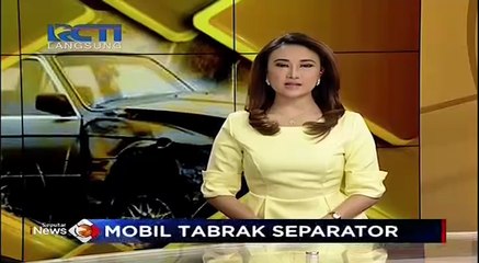 Mobil Tabrak Separator, Penumpang Histeris