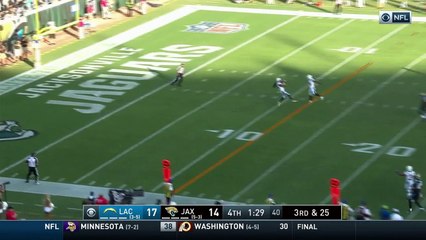 Blake Bortles heaves it directly to Tre Boston for interception