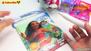 Moana Imagine Ink Coloring Magic Marker and LOL Surprise Dolls