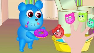 Mega Gummy Bear make Breakfast 2 Finger Family Nursery Rhymes for kids toys fun