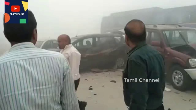 CAR ACCIDENT .. பயங்கர விபத்து! ஒரே நேரத்தில் 18 வாகனம் மோதிய அதி பயங்கரம் - நேரடி காட்சிகள்