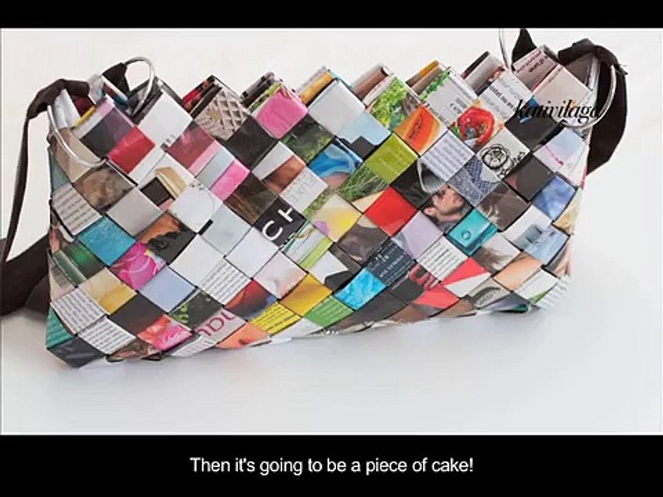 DIY Woven Paper Bag - Sac en Magazine