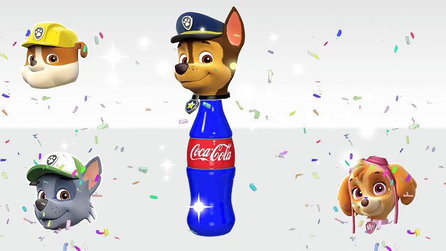 Learn colors with Paw Patrol and Coca Cola Bottles Wrong Heads, Colors Learn for kids