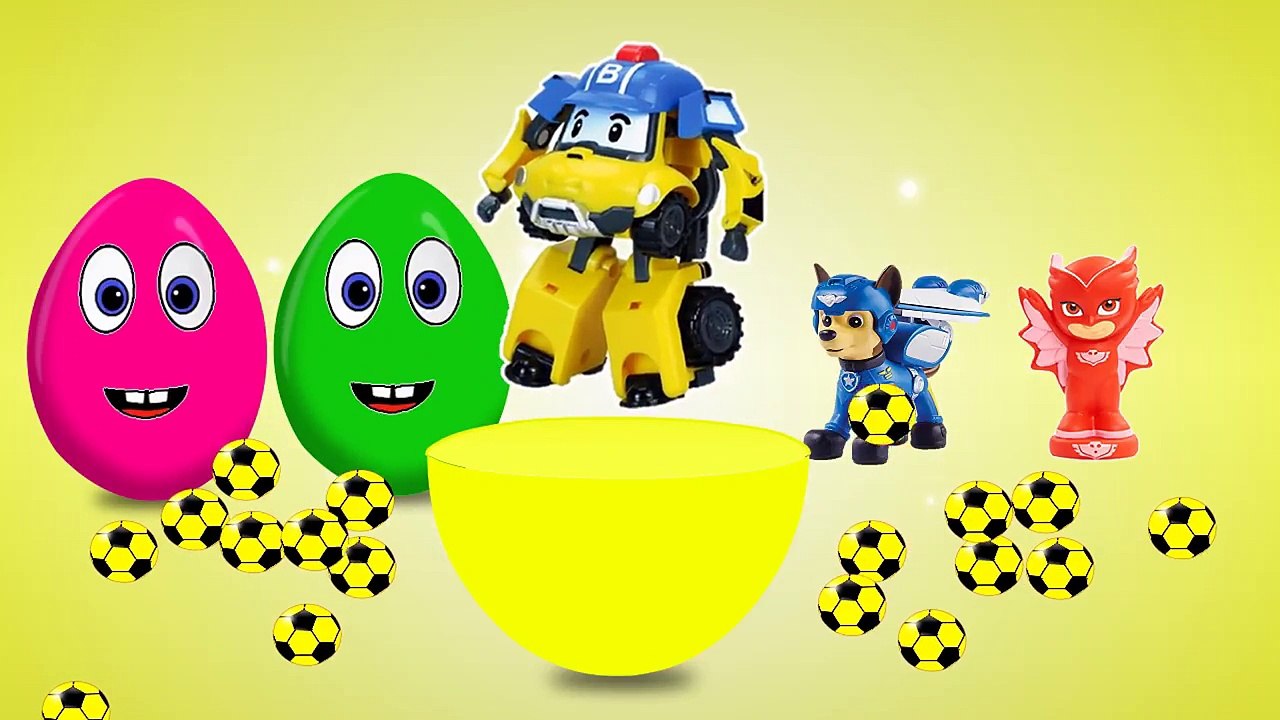 Яйца с сюрпризами Герои в масках Учим цвета Surprise eggs PJ MASKS Развивающий мультик для детей