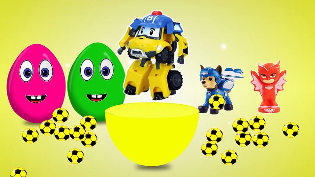 Яйца с сюрпризами Герои в масках Учим цвета Surprise eggs PJ MASKS Развивающий мультик для детей