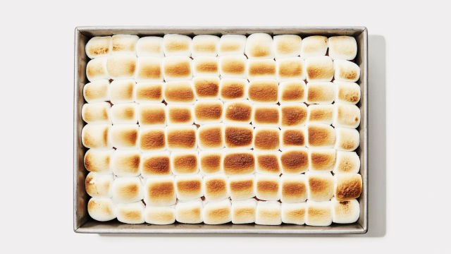 Pumpkin Sheet Cake with Toasted Marshmallow