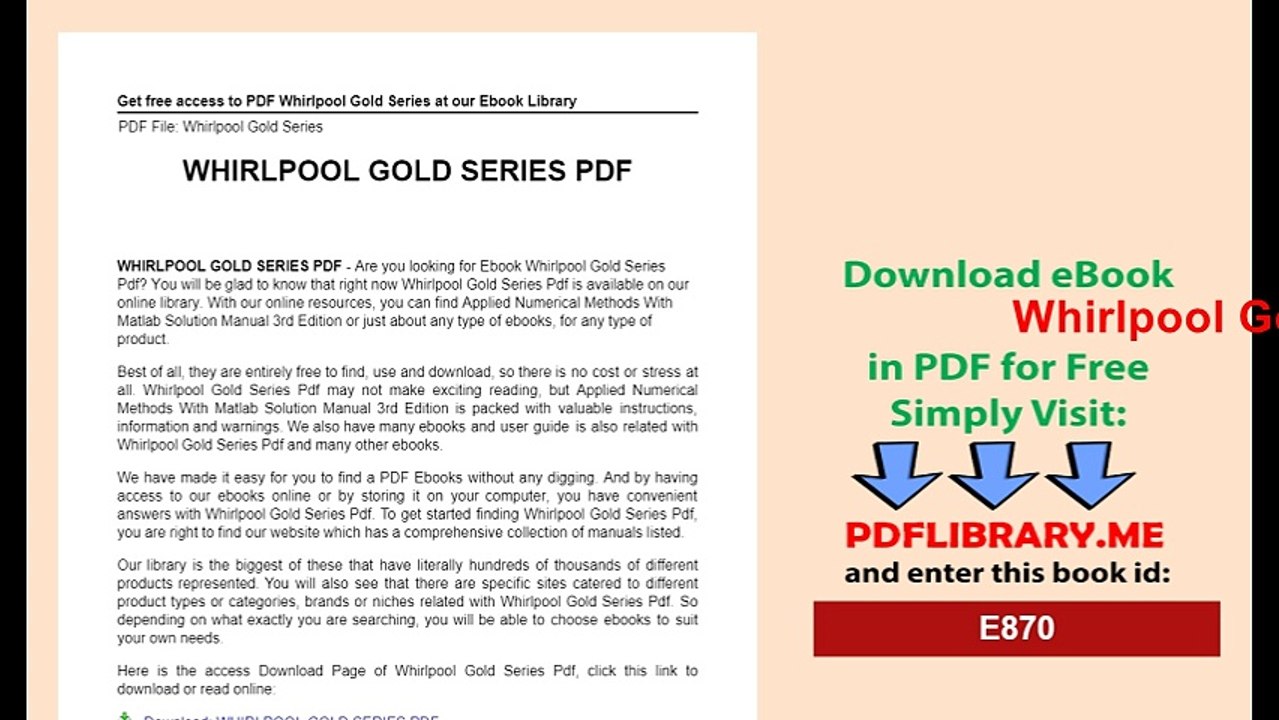 Whirlpool Gold Series
