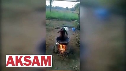 Kaynar suyla duş alan çocuğun akıl almaz keyfi