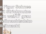 2x Deko Figur Schneemann mit Strickmütze Polystein weiß grau 14cm Weihnachtsdeko