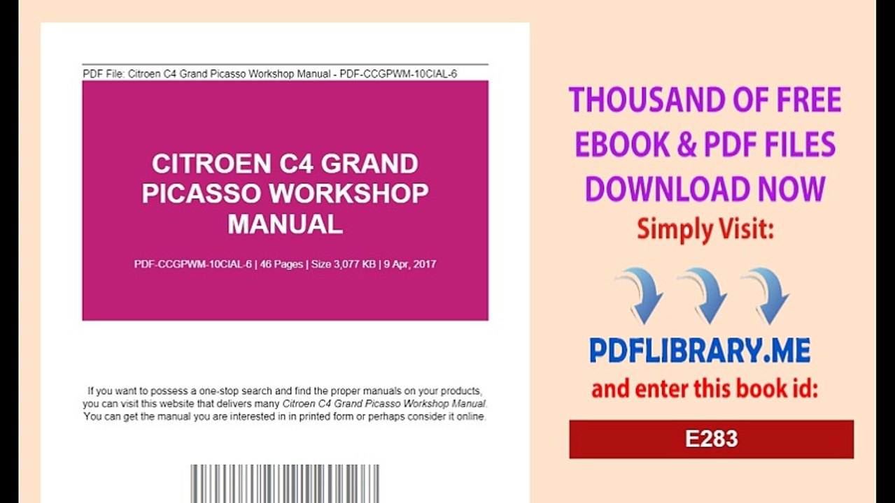 Citroen C4 Grand Picasso Workshop Manual