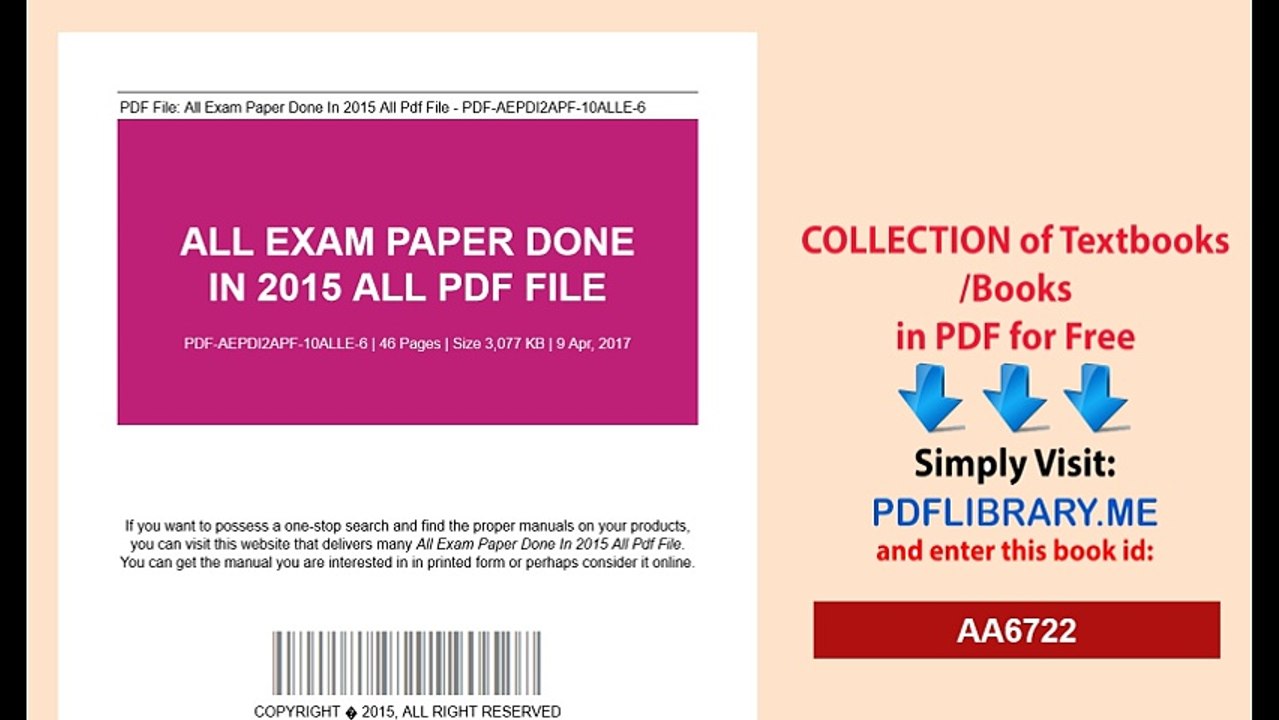 All Exam Paper Done In 2015 All Pdf File