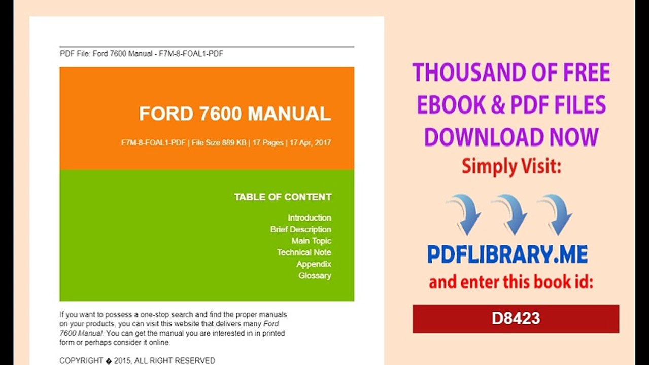 Ford 7600 Manual