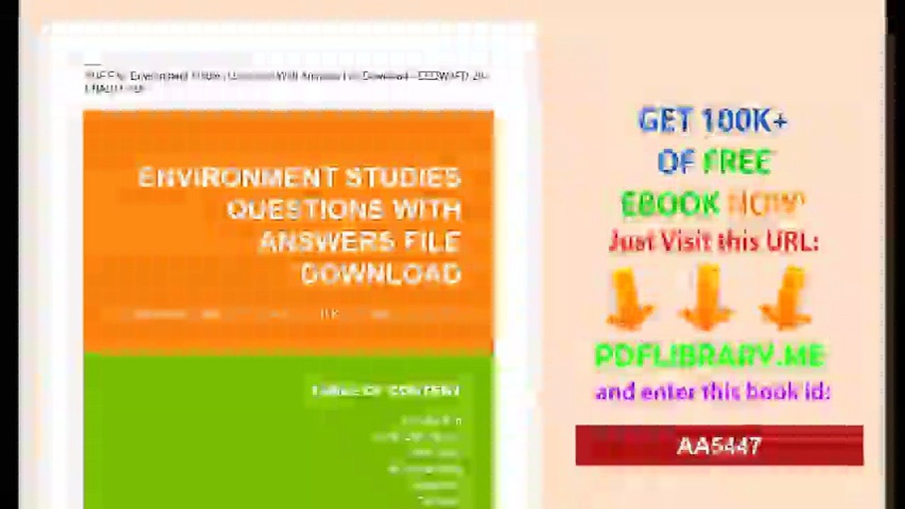 Environment Studies Questions With Answers File Download