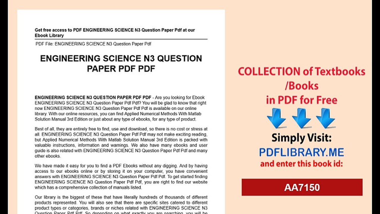 ENGINEERING SCIENCE N3 Question Paper Pdf