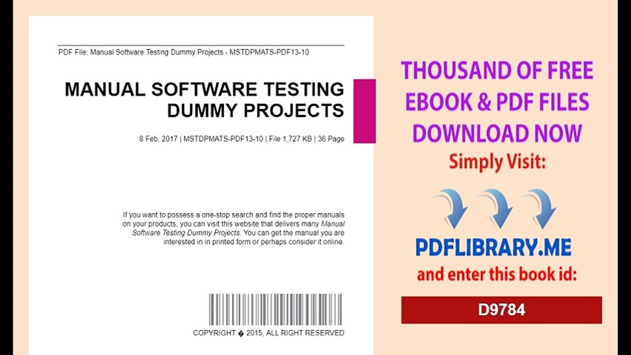 Manual Software Testing Dummy Projects