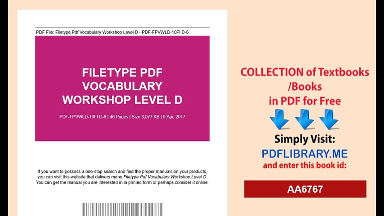 Filetype Pdf Vocabulary Workshop Level D