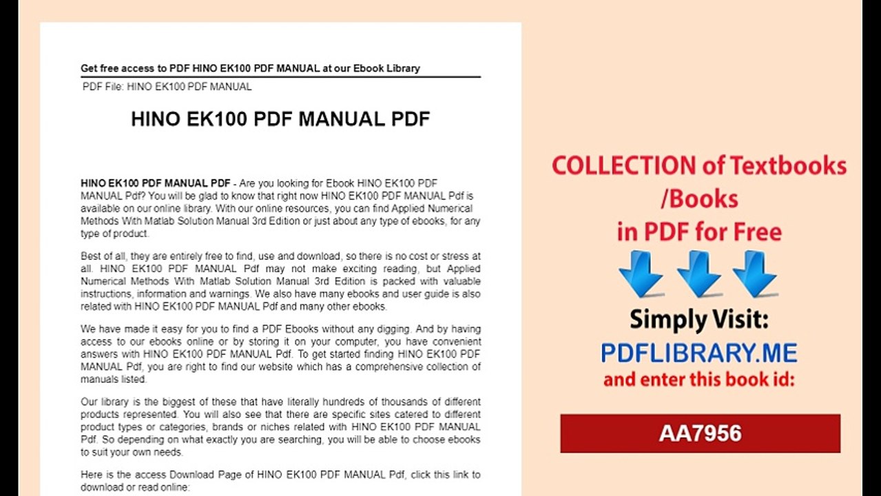 HINO EK100 PDF MANUAL