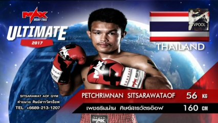 Max Muay Thai 12-11-2017 MUENGLAOS PUYFORMAN Vs PETCHRIMNAN SITSARAWATAOF