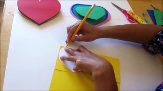 Art and Craft: How to make Rainbow Heart Card/ Heart Easel Card