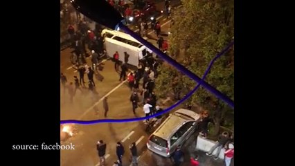 Une camionnette renversée à Bruxelles lors des émeutes