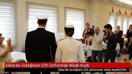 Söke'de Üsteğmen Çift Üniformalı Nikah Kıydı
