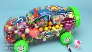 Gum Balls Candy Car Surprise Eggs Learn Colors Play Doh Balls Ice Cream Peppa Pig Creative for Kids