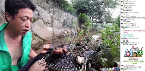 숯불에 구운 족발 먹방♥ 술먹방~ pig hocks