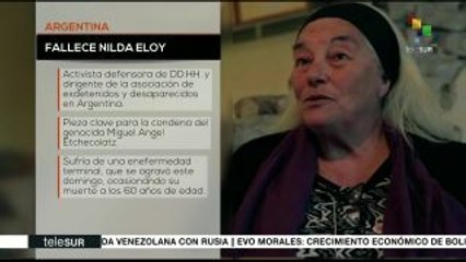 Fallece a los 60 años de edad la activista argentina Nilda Eloy