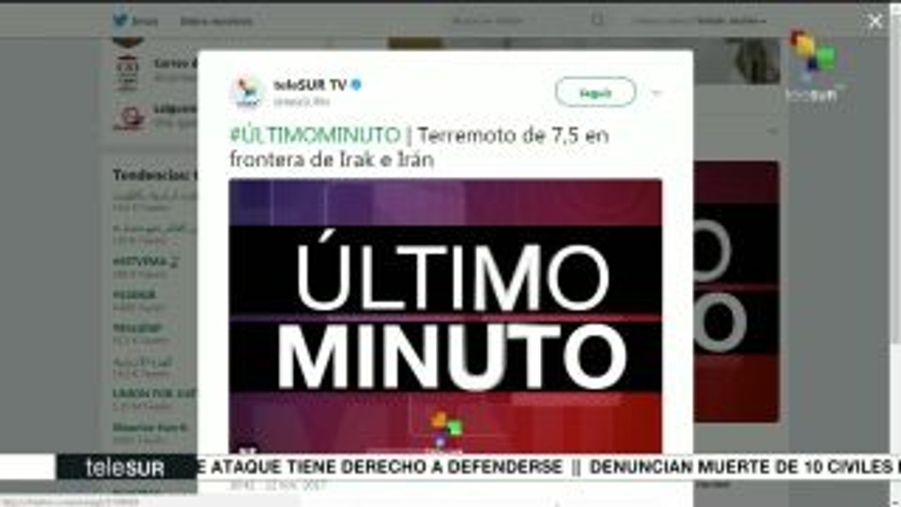 Registran sismo de 7.5 grados Richter en Irán