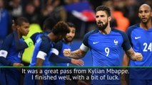 Arsenal's Giroud pleased with Mbappe link-up for France