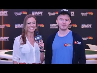 Caitlyn Howe interviewing Jake Cody on WPT Amsterdam.