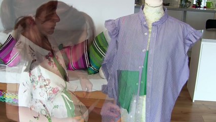 DIY Refashion Mens Shirt into a Ruffle top