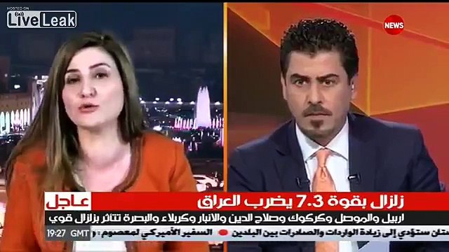 Tremblement terre en Iran filmé en direct pendant une interview à la Télévision !