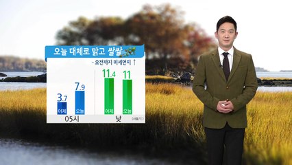 [날씨] 오늘 대체로 맑고 쌀쌀...오전까지 미세먼지 / YTN