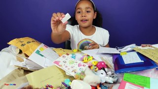 Giant Surprise Fan Mail P O Box Opening - Candy - Shopkins - Kinder Surprise Toy Opening