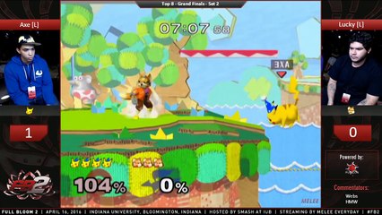 Full Bloom 2 - Lucky (Fox) vs. TEMPO | Axe (Pikachu) - SSBM - Top 8, Grand Finals