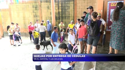 Quejas por entrega de cédulas en el Zapotal y las Delicias
