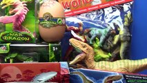 Dinosaurs JURASSIC WORLD - Dinosaur Eggs and Dragon Toys -Velociraptor Surprise Toys Kids Video