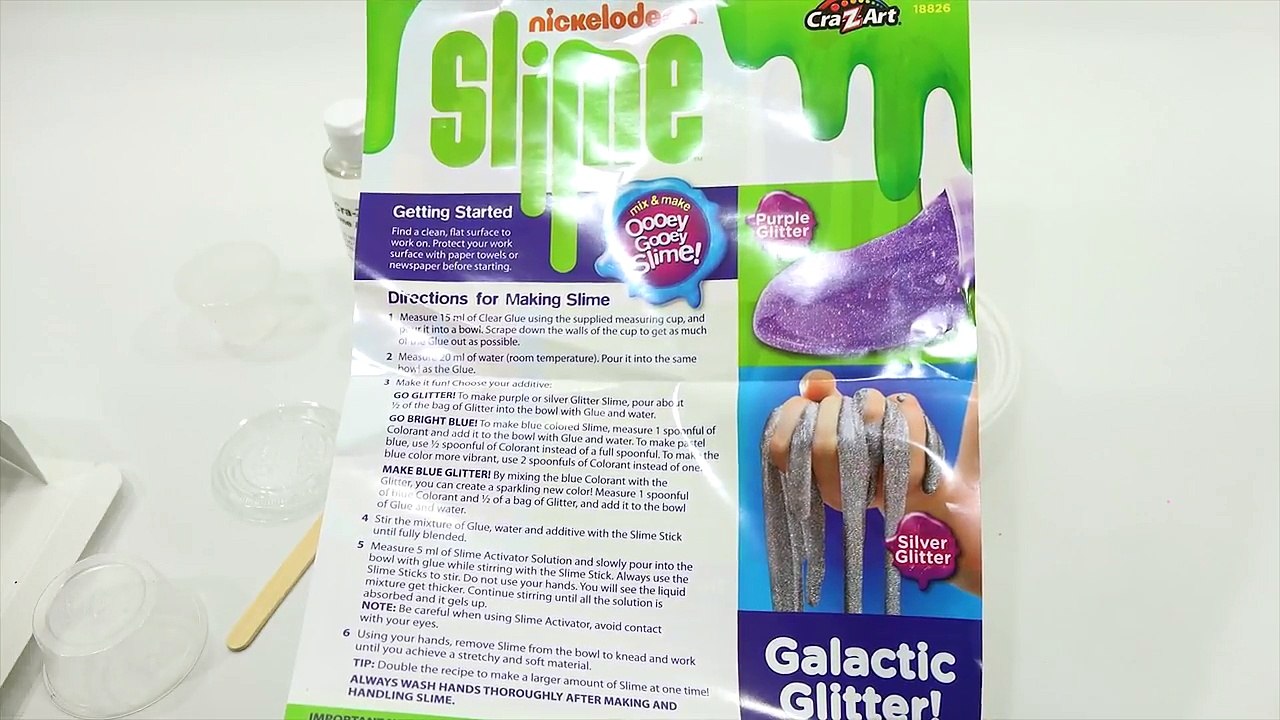 Nickelodeon Galic Glitter Slime Kit - Bonus Neon Slime Experiment