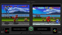 World Heroes (Sega Genesis vs Snes) Side by Side Comparison