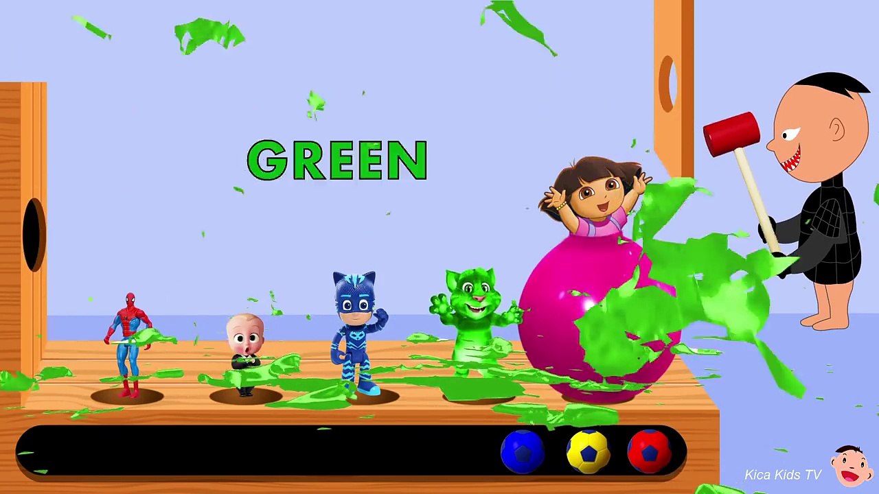 Bad Baby save Baby Boss Pj masks Talking Tom in the Giant Balloons - Learn colors with Bad Baby