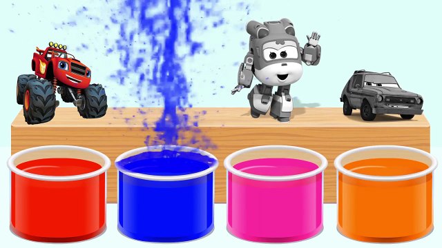 Disney Cars Blaze Super wings Bathing Colors Fun - Colors for Children to Learn with Disney Cars