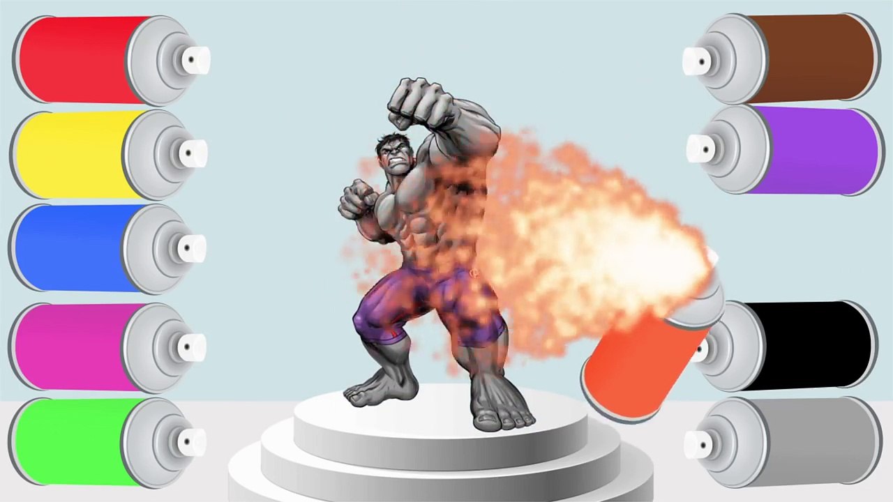 Hulk Coloring Pages Colors Learn - Learn Colors with Hulk Toys 3D Colours and Kids Children Songs