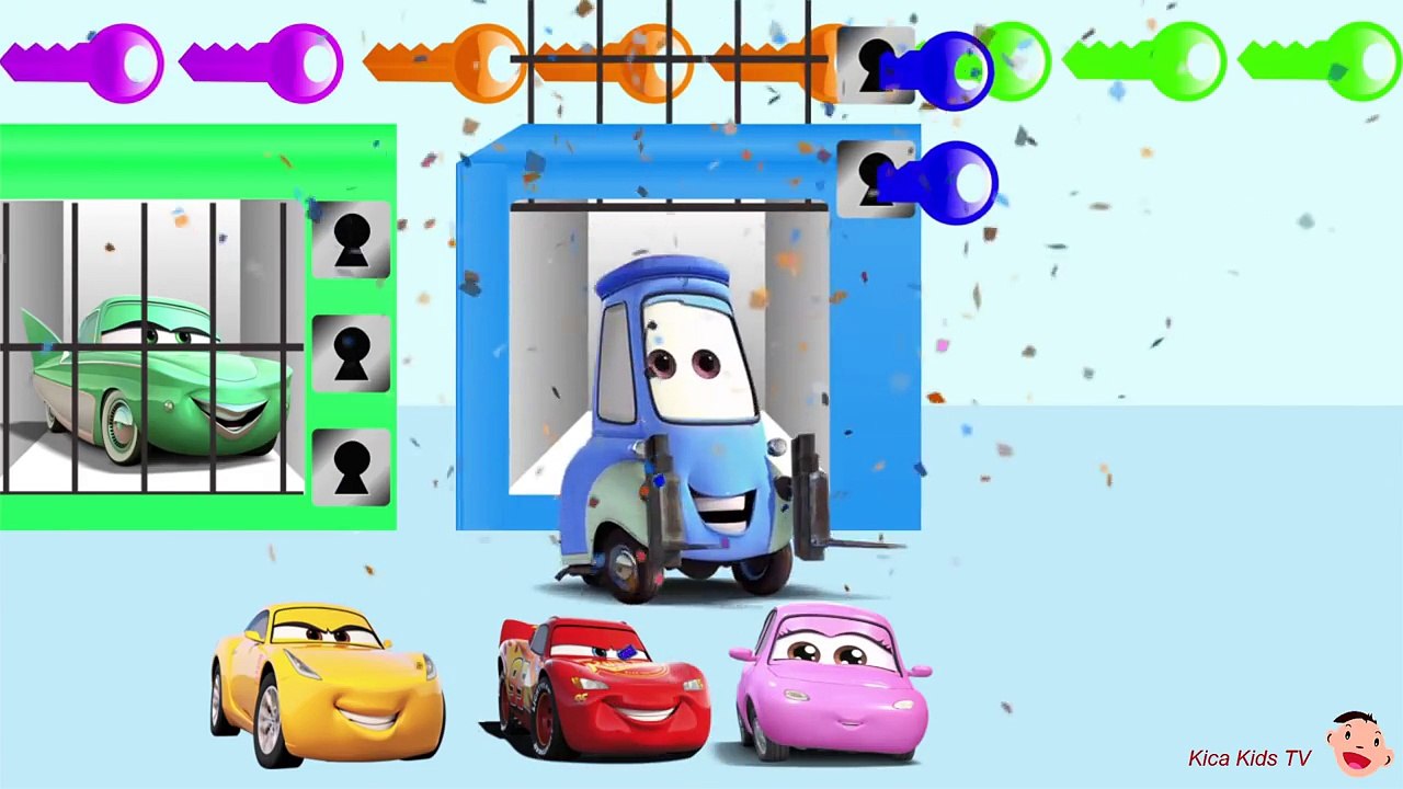 Learn Colors with Lightning Mcqueen - Save Disney Cars Toys in Prison