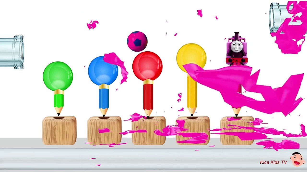 Learn Colors with Thomas and Friends Pencil Wooden Face Xylophone Sharpener with Soccer Balls