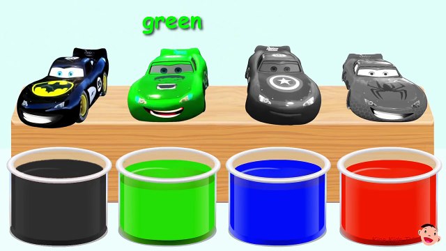 Superhero Lightning McQueen Bathing Colors Fun - Colors for Children to Learn with Disney Cars