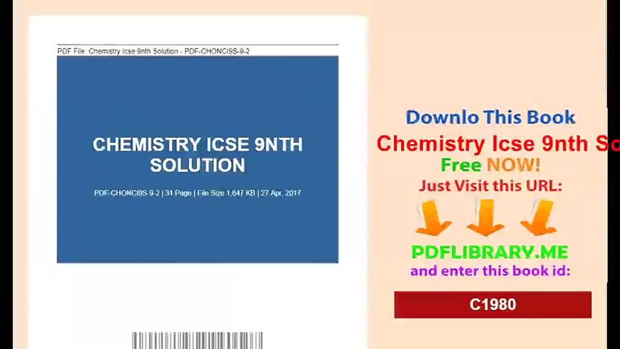 Chemistry Icse 9nth Solution