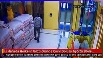 İş Hanında Herkesin Gözü Önünde Çuval Dolusu Tişörtü Böyle Çaldılar