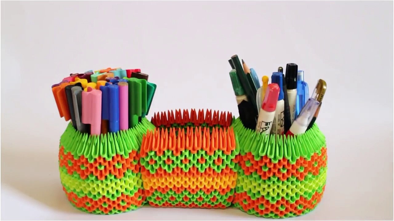 How To: 3D Origami Pen Holder 3 In 1